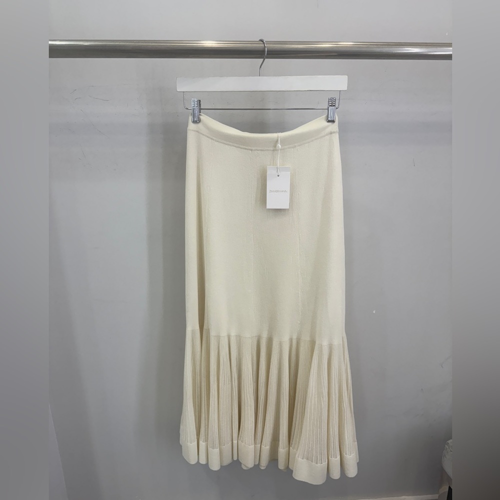 Zimmermann Cream Midi Trumpet Skirt